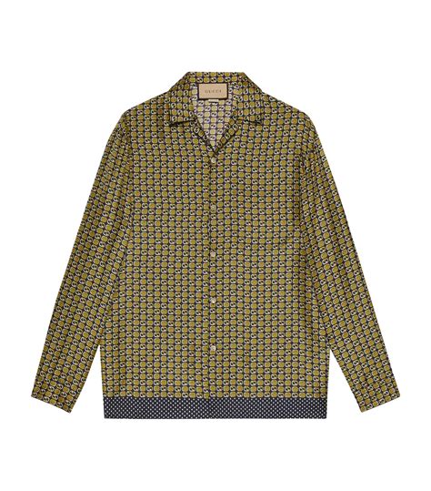 gucci yellow silk dress|Gucci silk shirts for men.